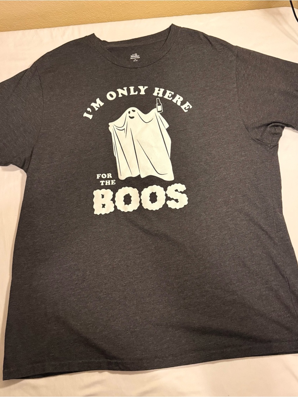 Gildan Dark Gray Graphic Tee "I'm Only Here for the Boos"